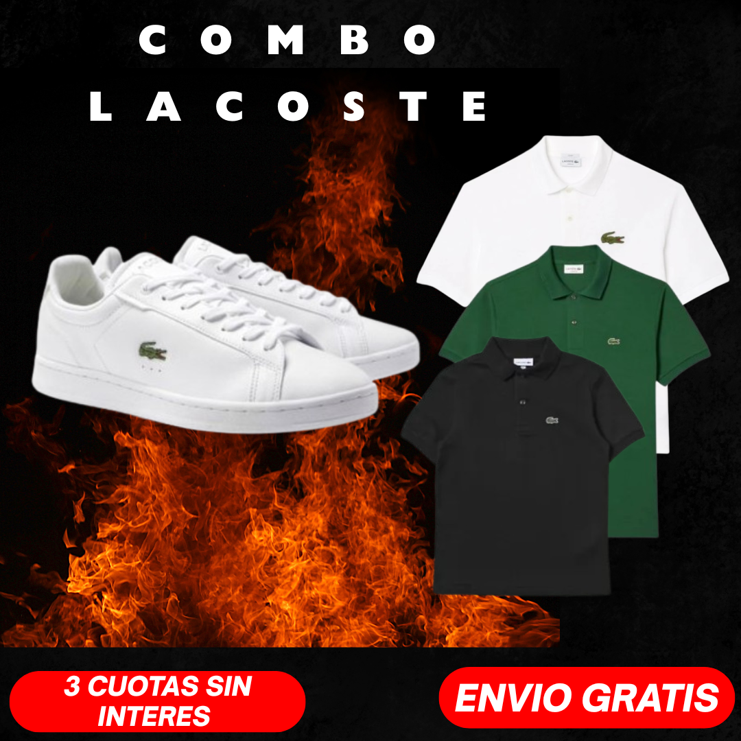Zapatillas Lacoste + 2 chombas Lacoste de REGALO