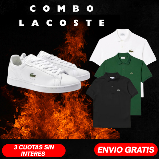 Zapatillas Lacoste + 2 chombas Lacoste de REGALO
